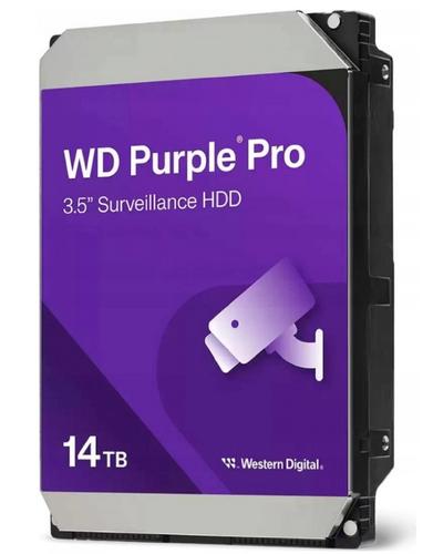 WDC WD142PURP hdd 14TB SATA3-6Gbps třída 7200rpm PURPLE PRO 512MB (řada PURPLE PRO pro sledovací systémy a kamery, podpora 32 streamu) 265MB/s CMR