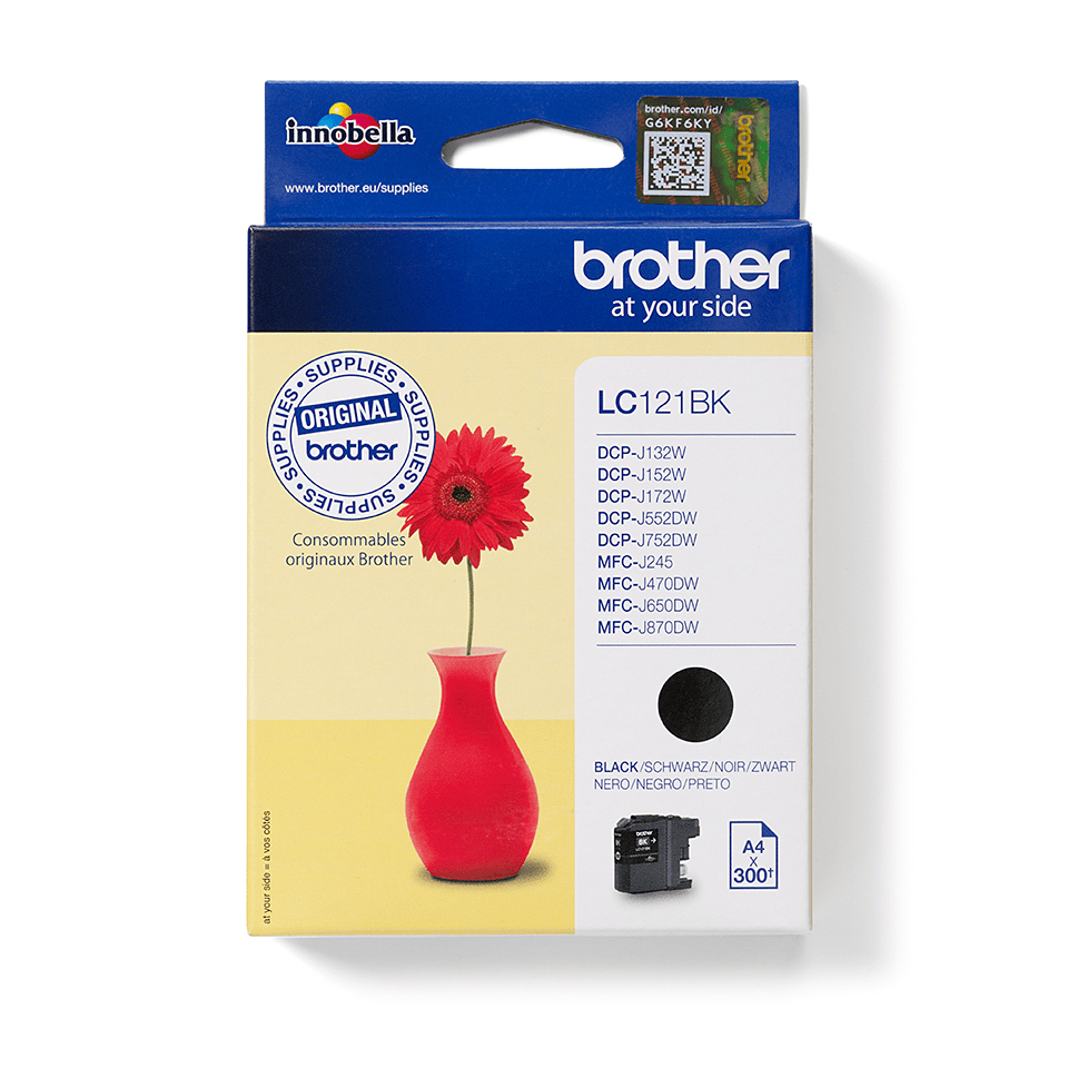 Brother LC-121BK (inkoust black,300 str.@ 5% draft)