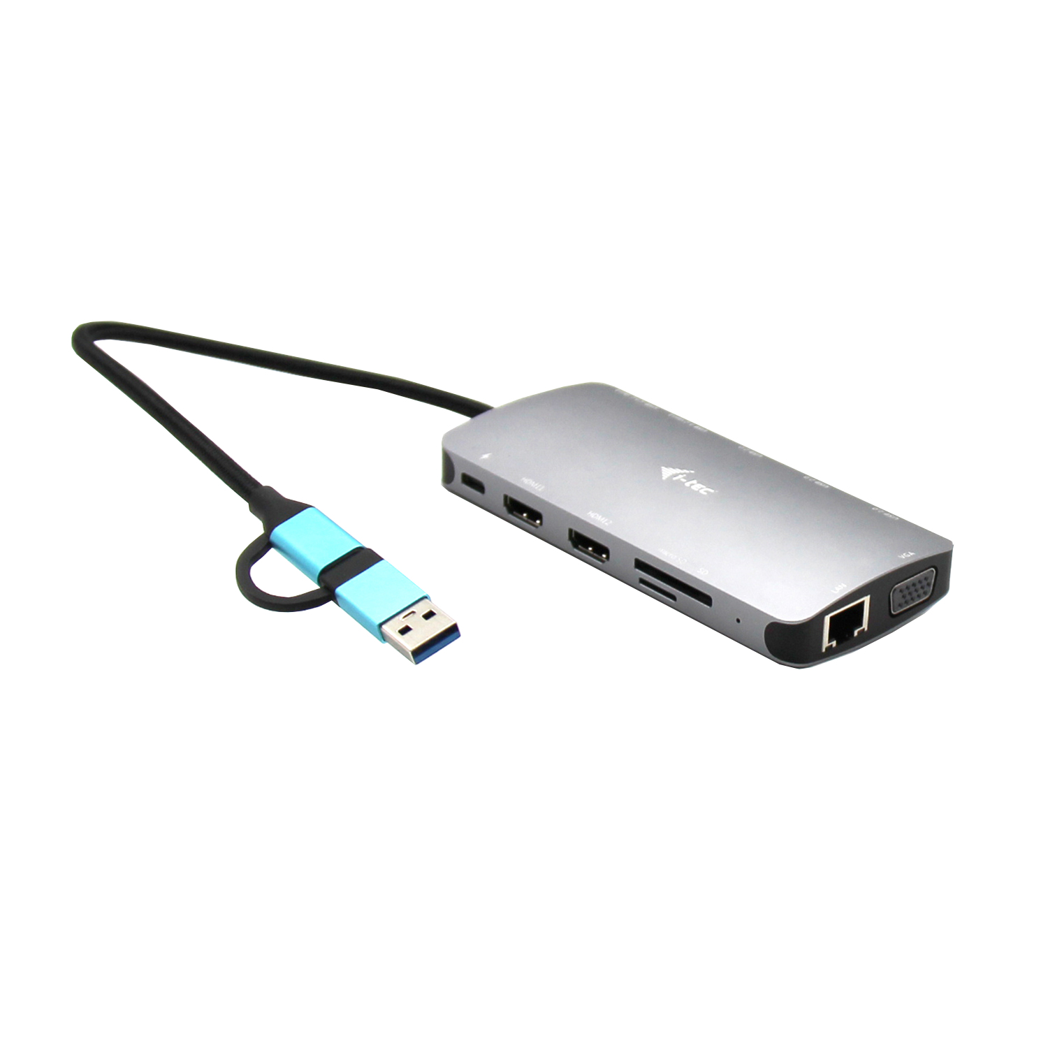 I-tec USB 3.0 USB-C/Thunderbolt 3x Display Metal Nano Dock with LAN + Power Deli