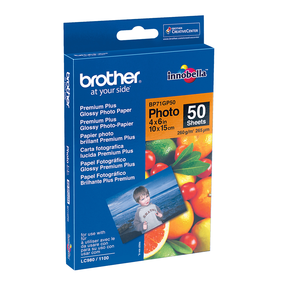 Brother fotopapír BP71GP50, 50 listů, 10x15cm Premium Glossy, 260g