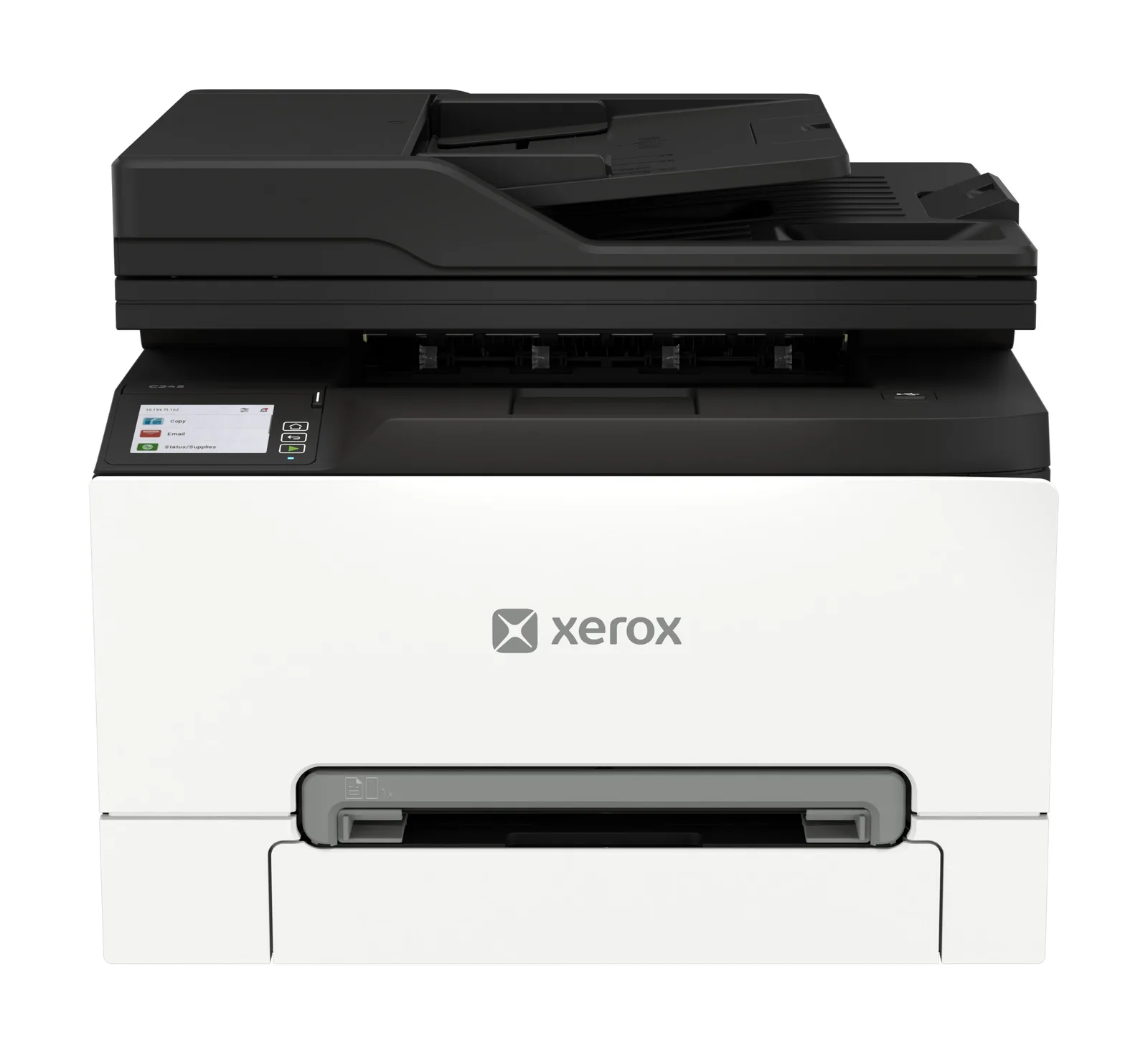 Xerox C245 – Ansicht von vorne mit Vorlageneinzug und Touchpanel