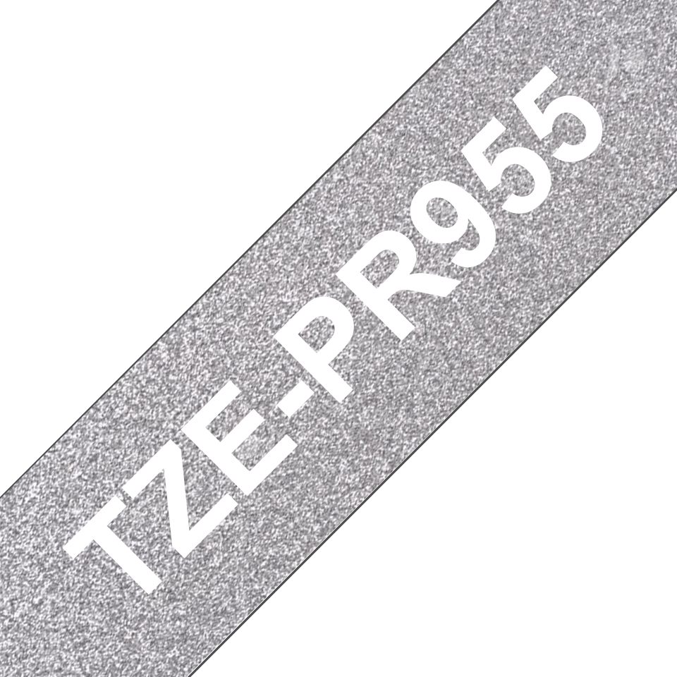 Brother - TZe-PR955 exklusivní stříbrná / bílá (24mm)