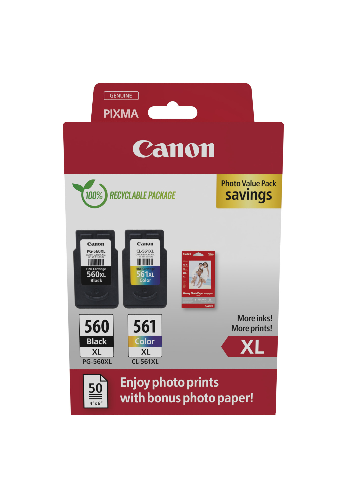 Canon cartridge PG-560XL / CL-561XL Multipack PHOTO VALUE / Black+Color / 400str