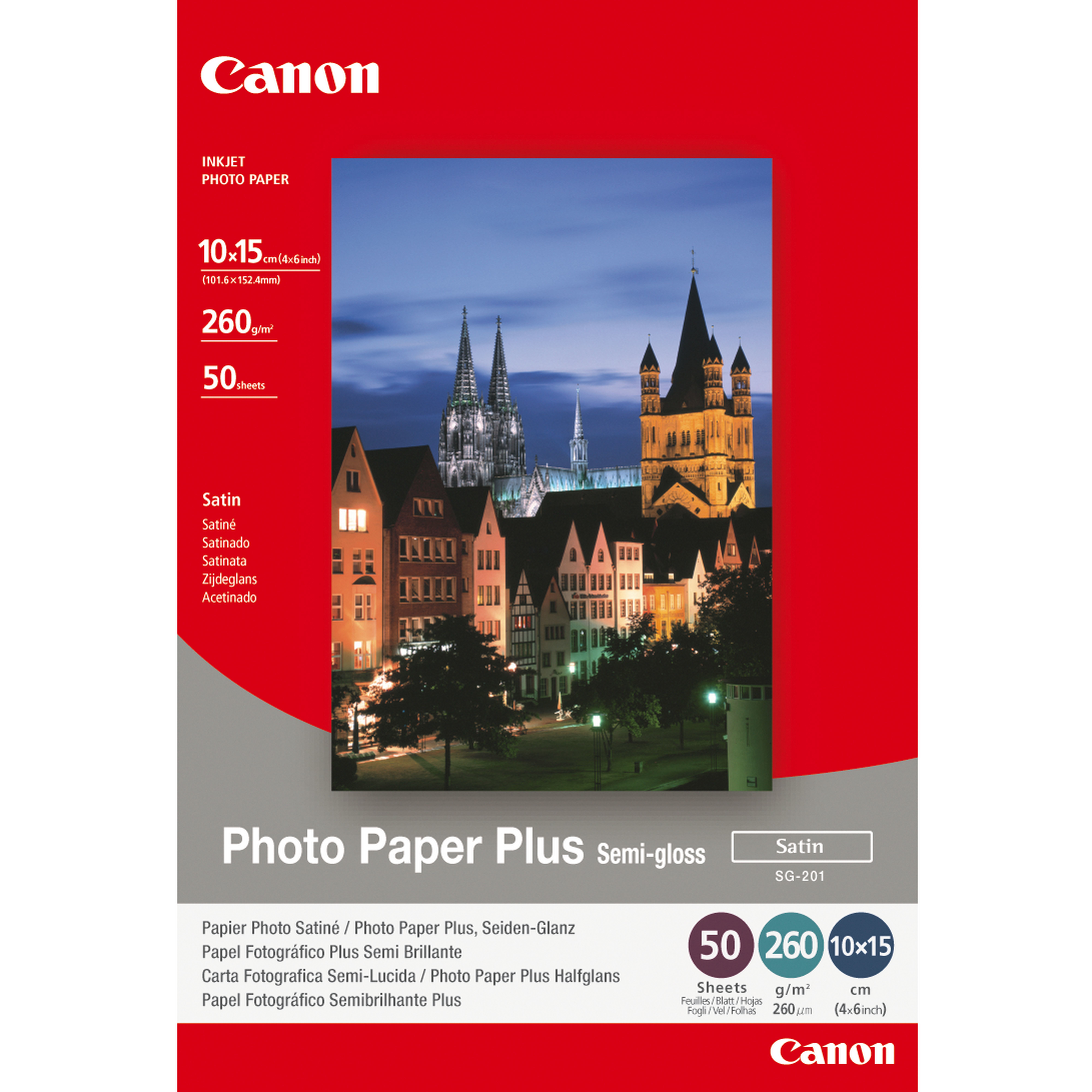 Canon fotopapír SG-201 - 10x15cm (4x6inch) - 260g/m2 - 50 listů - pololesklý