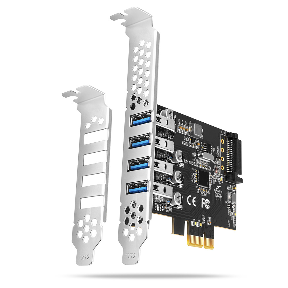 AXAGON PCEU-43RS, PCIe řadič, 4x USB 3.2 Gen 1 port, 5 Gbps, napájení z PCIe neb