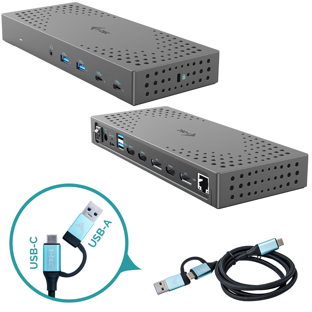 I-tec USB 3.0 / USB-C / Thunderbolt, 3x 4K Docking Station Gen 2 + Power Deliver