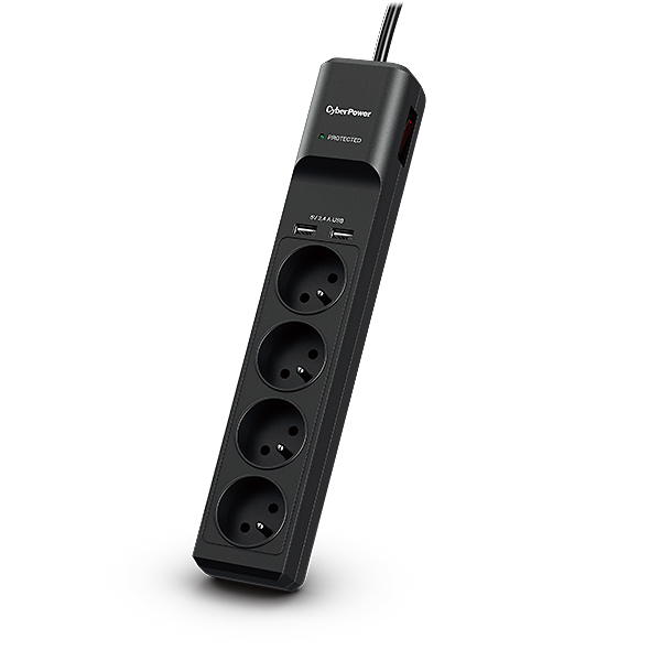 CyberPower přepěťová ochrana, 4 české zásuvky, 2x USB