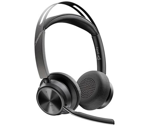 HP Poly Voyager Focus 2 MS Teams Certified s nabíjecím stojánkem, USB-A/C adaptér, stereo bluetooth Headset