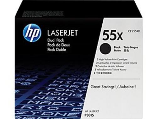 HP CE255XD 2pack (2x CE255X) černý toner č.55X, 12500 stran