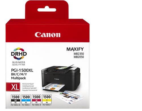 CANON PG-1500XL (BK, C, M, Y) originální náplň barevná multipack