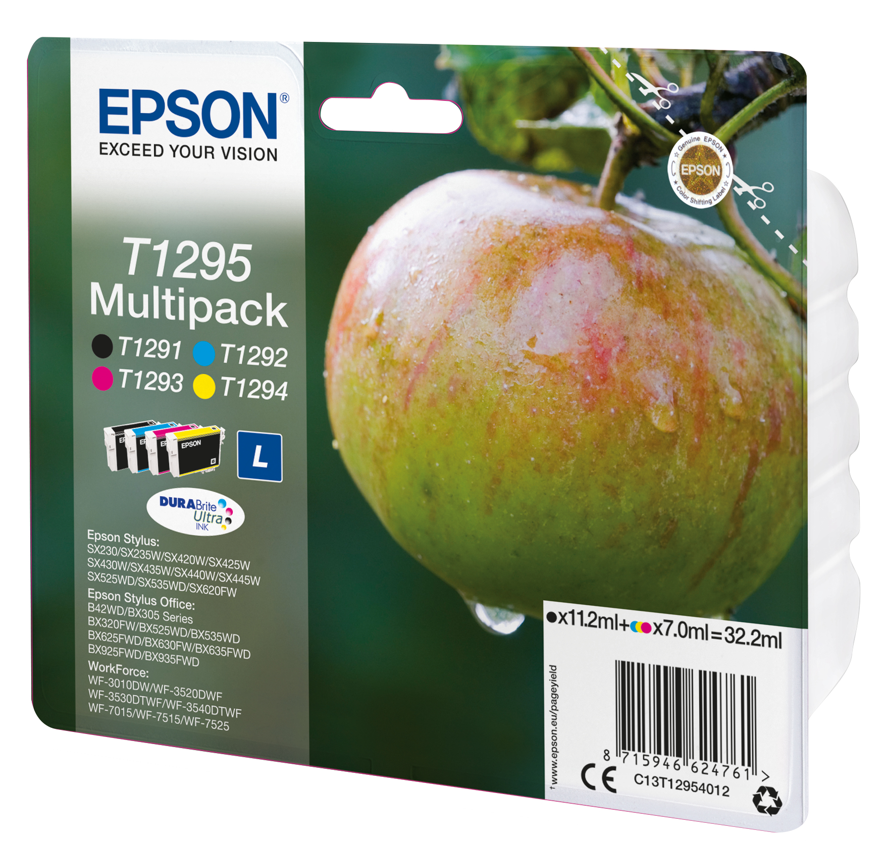 EPSON cartridge T1295 (black/cyan/magenta/yellow) multipack (jablko)