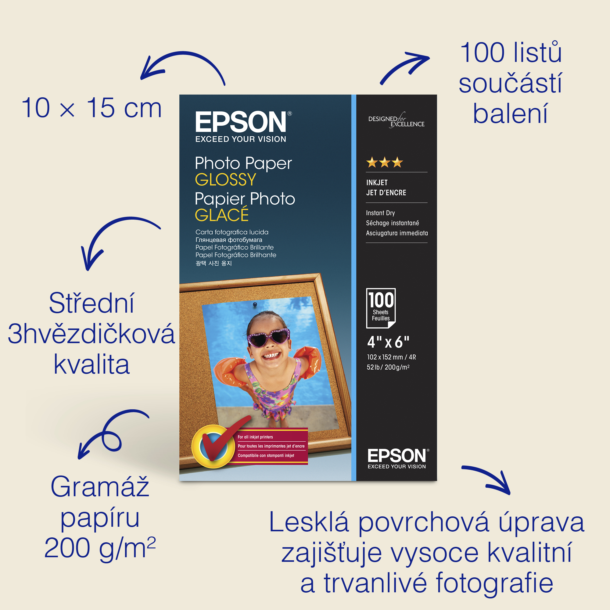 EPSON Photo Paper Glossy - 10x15cm