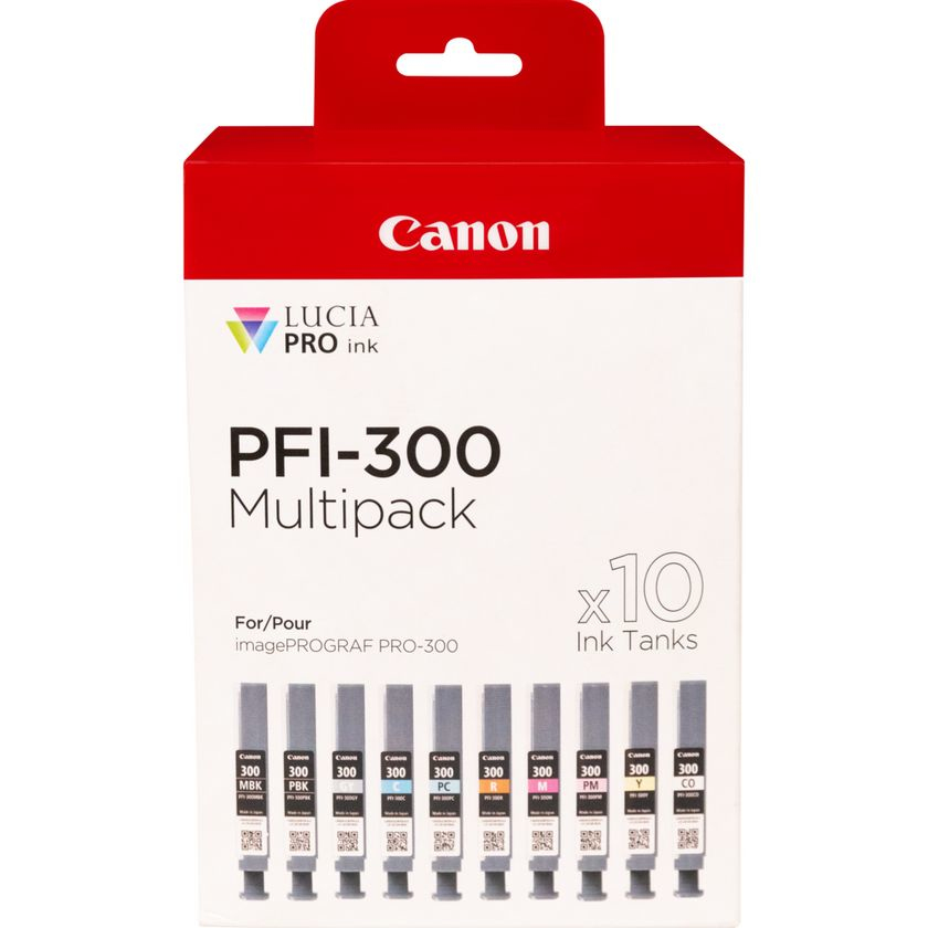 Canon cartridge PFI-300 MBK/PBK/C/M/Y/PC/PM/R/GY/CO Multi Pack / 600 str.