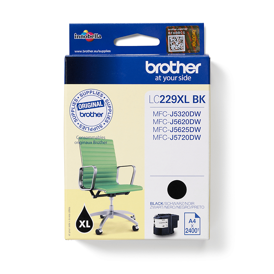 Brother LC-229XLBK (inkoust black, 2 400 str.@ 5% draft) - pouze MFC-J5xxxDW