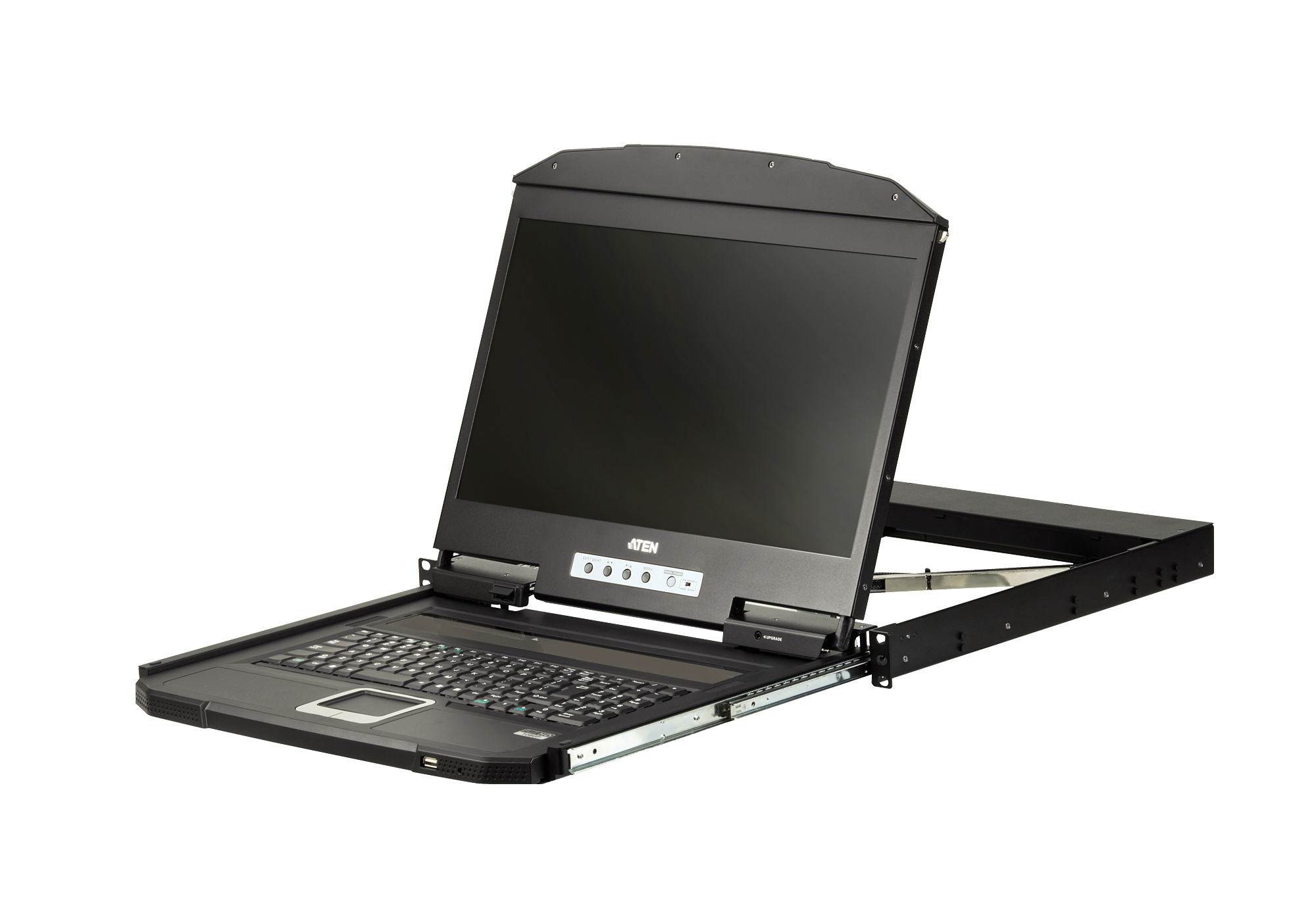 Aten 1U Ultra Short Depth Single Rail WideScreen LCD Console (USB / HDMI) 1920x1