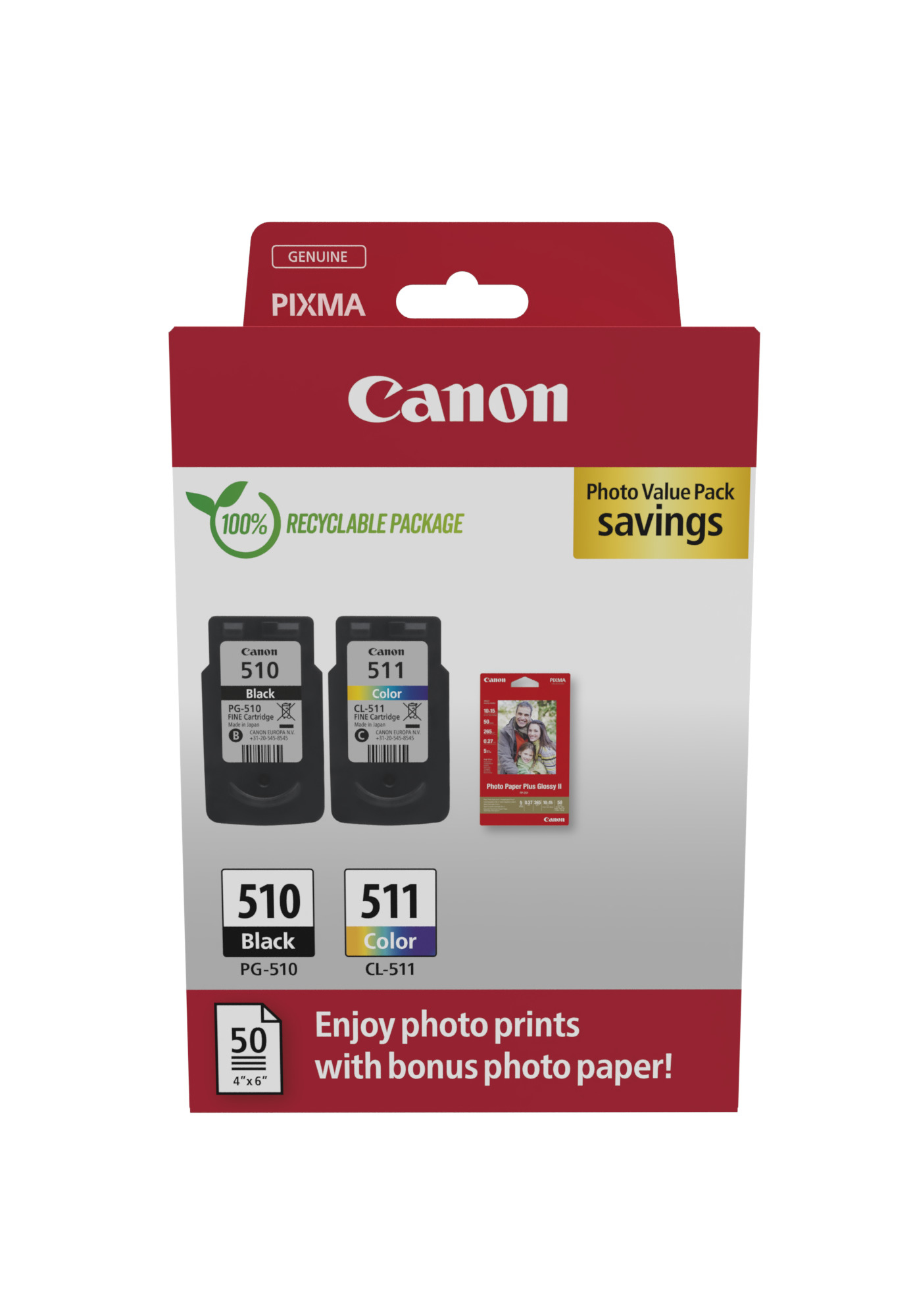 Canon cartridge PG-510 / CL-511 PVP / Black + Color / 2x9ml