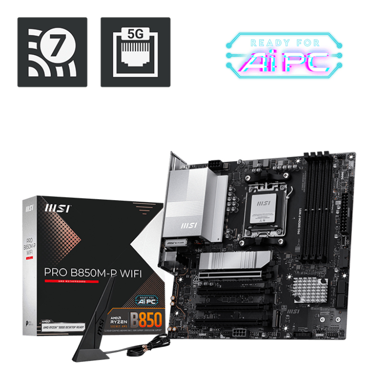 MSI PRO B850M-P WIFI/AM5/4x DDR5 UDIMM/mATX