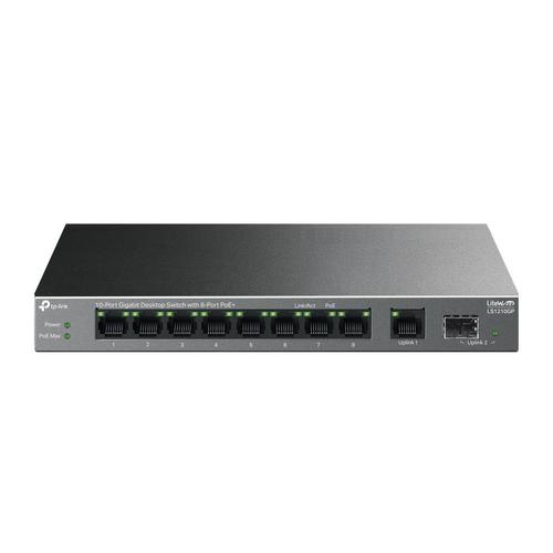TP-LINK LS1210GP 10portový gigabitový stolní switch s 8 porty PoE+