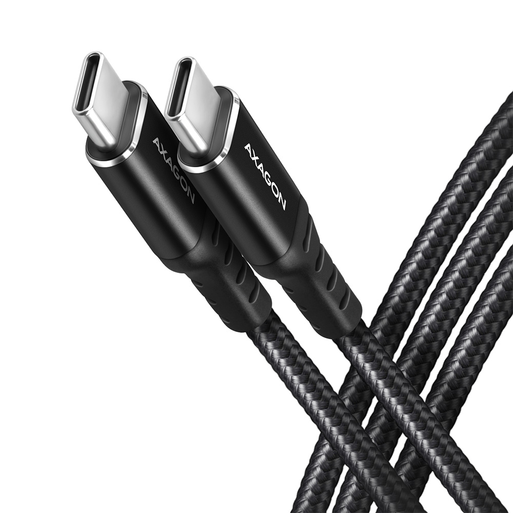 AXAGON BUCM-CM20AB, HQ kabel USB-C <-> USB-C, 2m, USB 2.0, PD 60W 3A, ALU, oplet