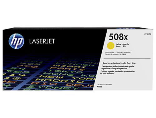 HP CF362X originální toner žlutý č.508X velký cca 9500 str. (yellow HP CLJ M552, M553, žlutá, ColorSphere 3 Jetintelligence )