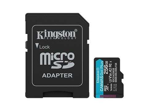 KINGSTON micro SD card SDXC 256GB Canvas Go! Plus + SD adaptér