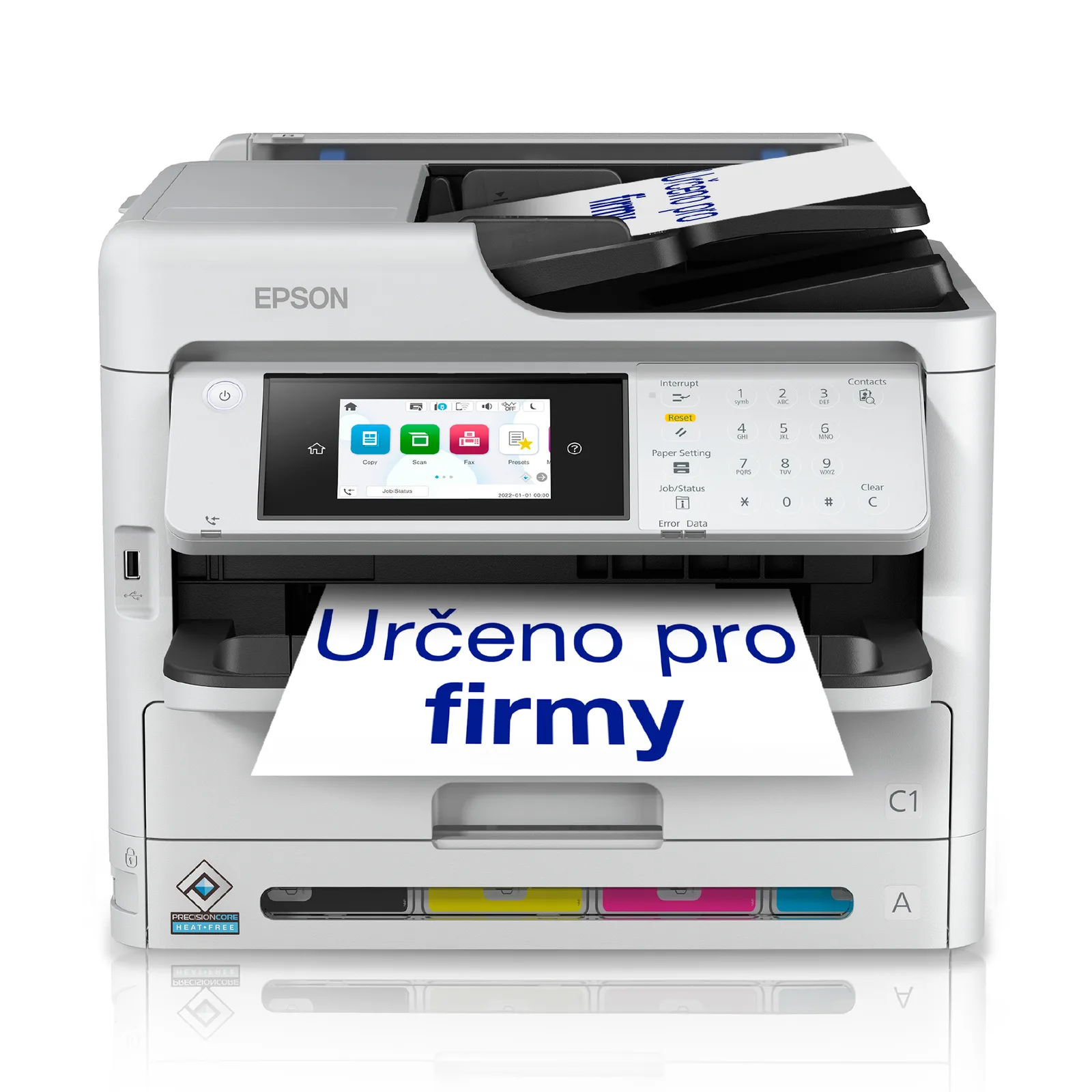 Epson WorkForce Pro WF-C5890DWF – podavač dokumentů, dotykový displej a zásobník papíru