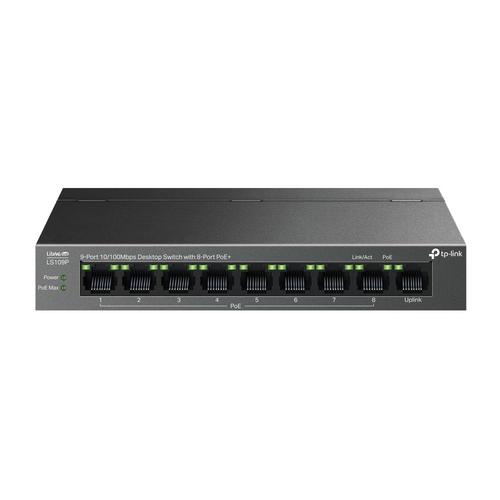 TP-LINK LS109P 9portový 10/100Mbit/s stolní switch s 8 porty PoE+