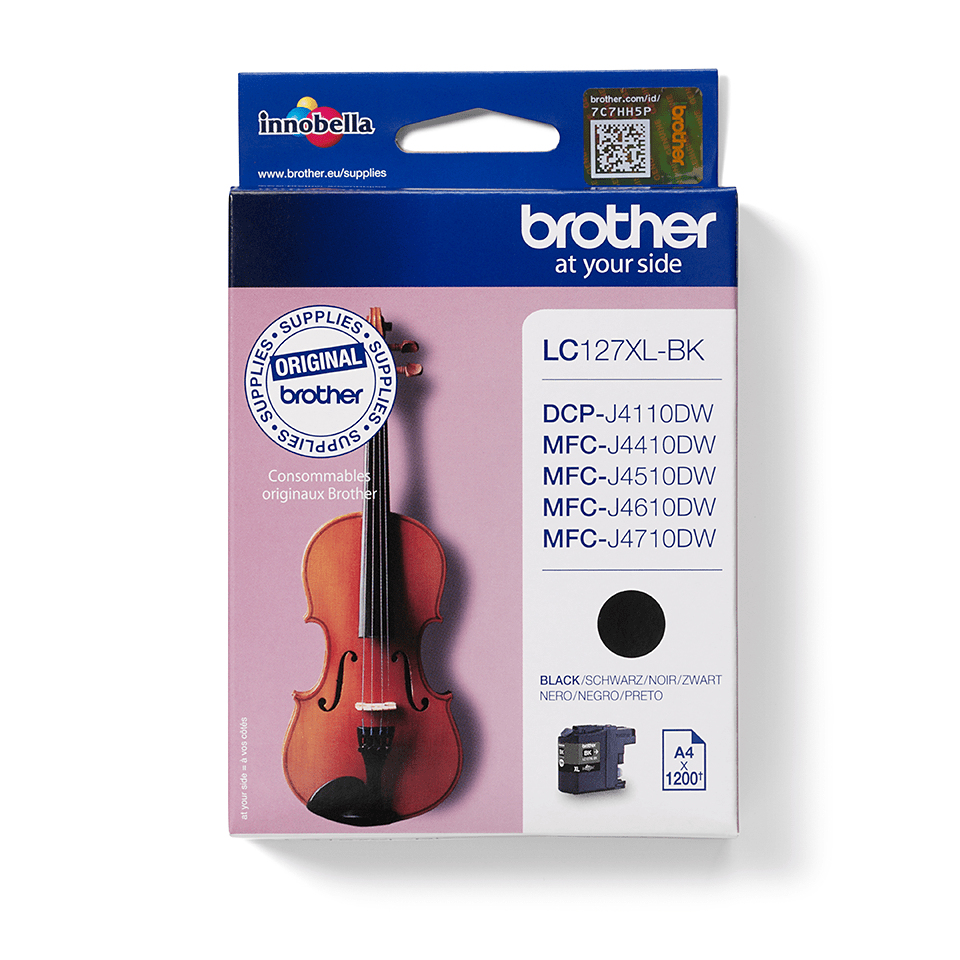 Brother LC-127XLBK (inkoust black,1200 str.@ 5% draft)