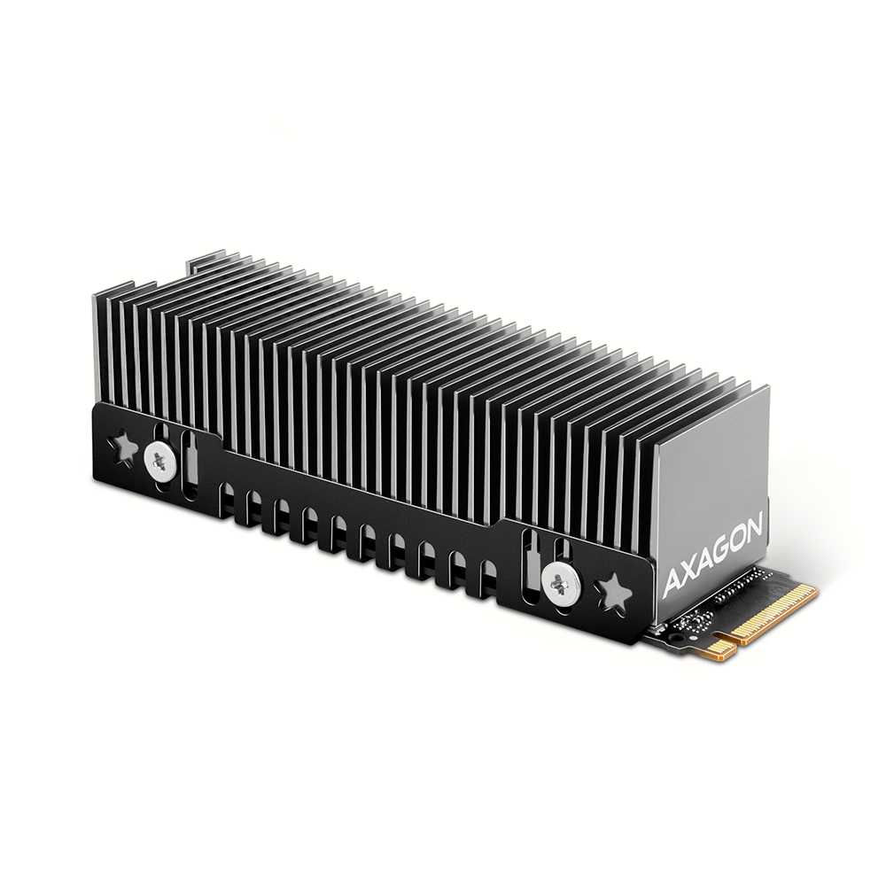 AXAGON CLR-M2XT, hliníkový pasivní chladič pro jedno i oboustranný M.2 SSD disk,