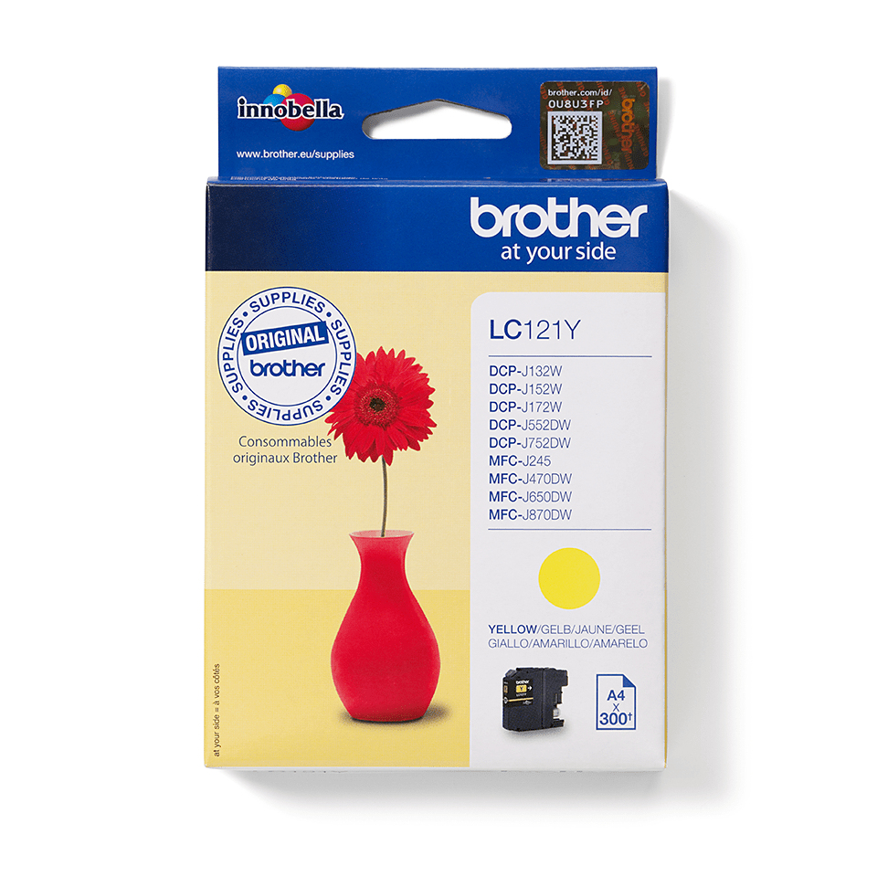 Brother LC-121Y (inkoust yellow,300 str.@ 5% draft)