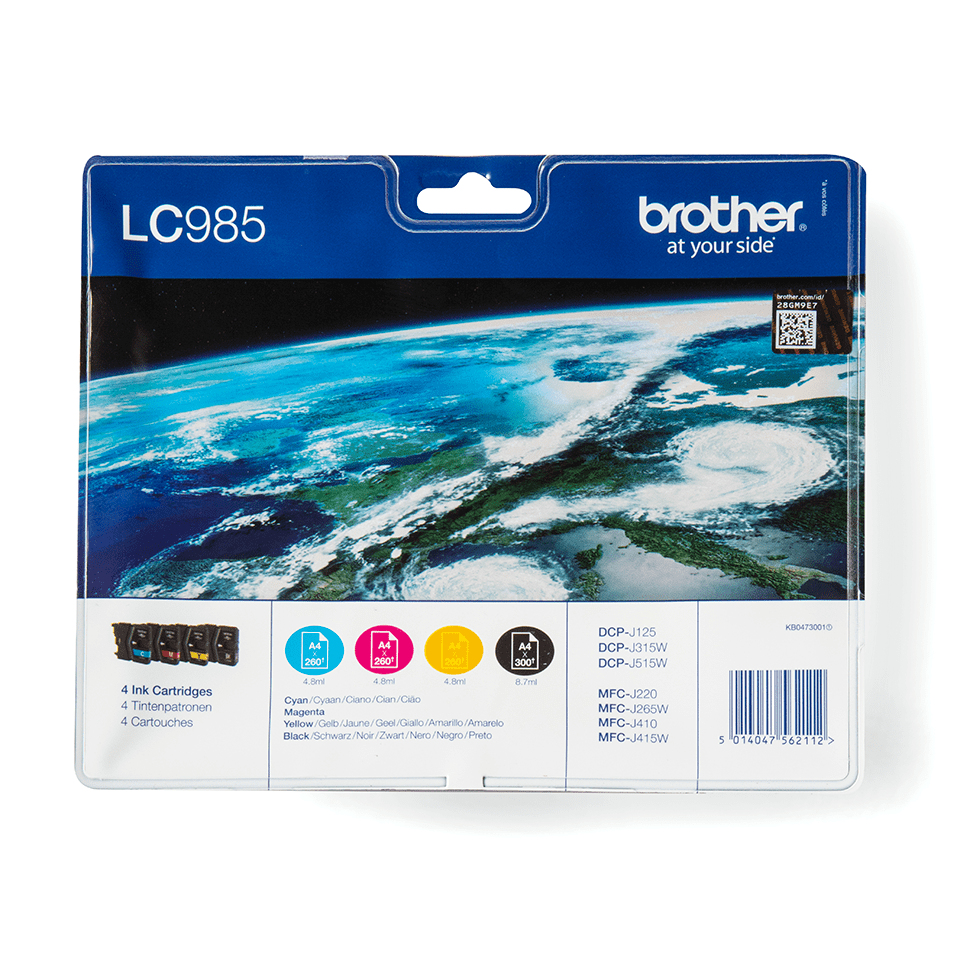 Brother LC-985 sada inkoustů - black, magenta, yellow, cyan