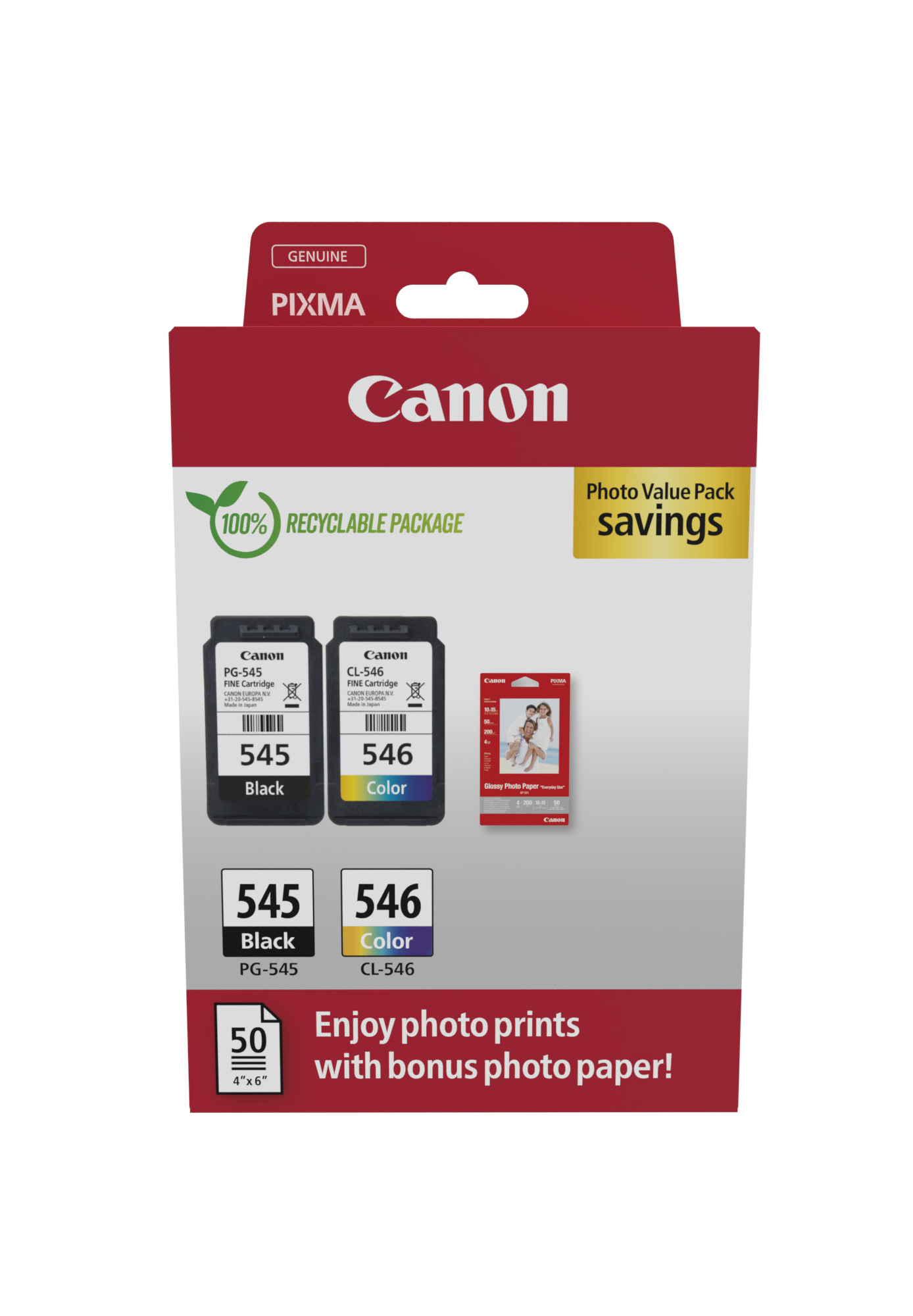 Canon cartridge PG-545/CL-546 + fotopapír GP-501/Multipack / Black + Color / 8ml