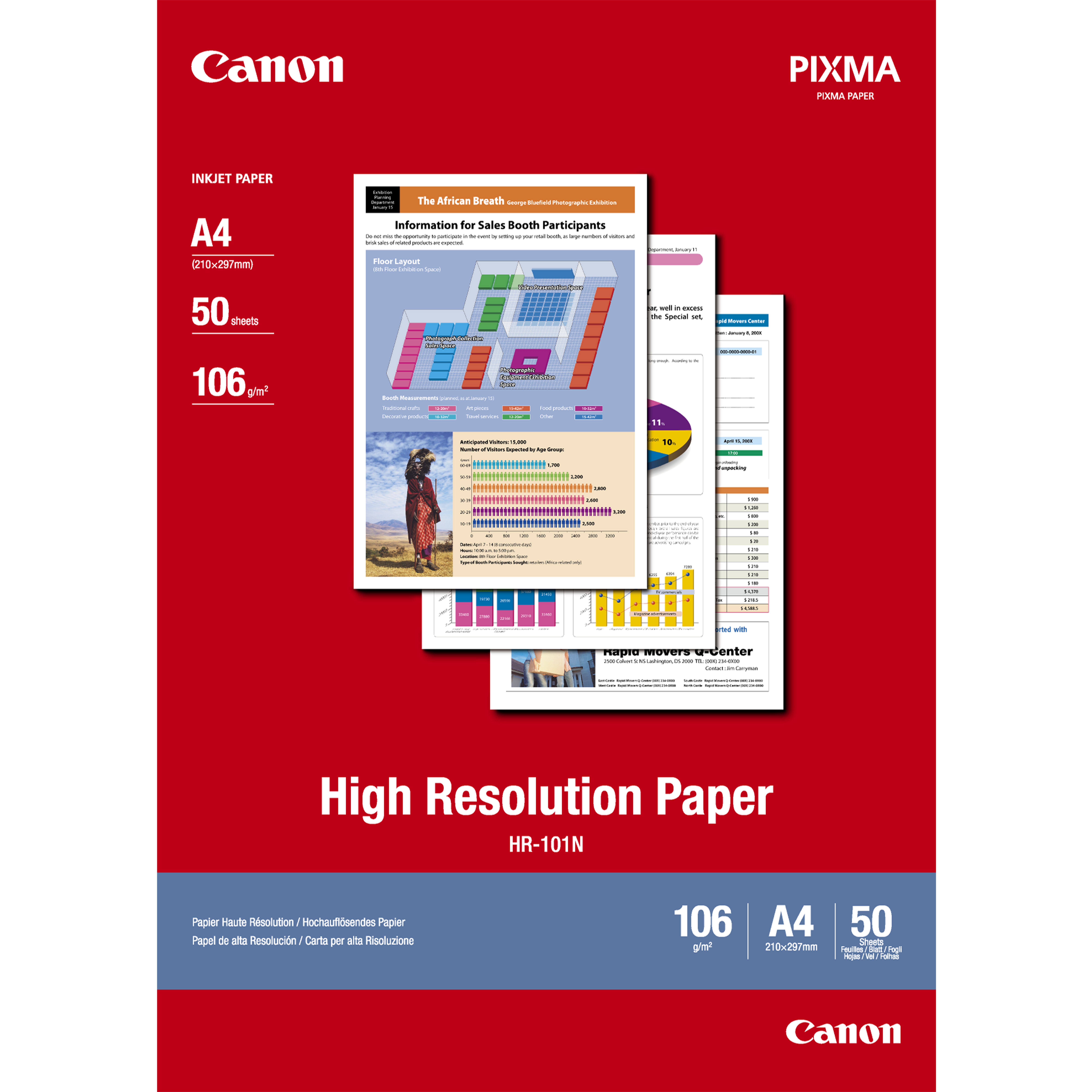 Canon fotopapír HR-101 - A4 - 106g/m2 - 50 listů - matný
