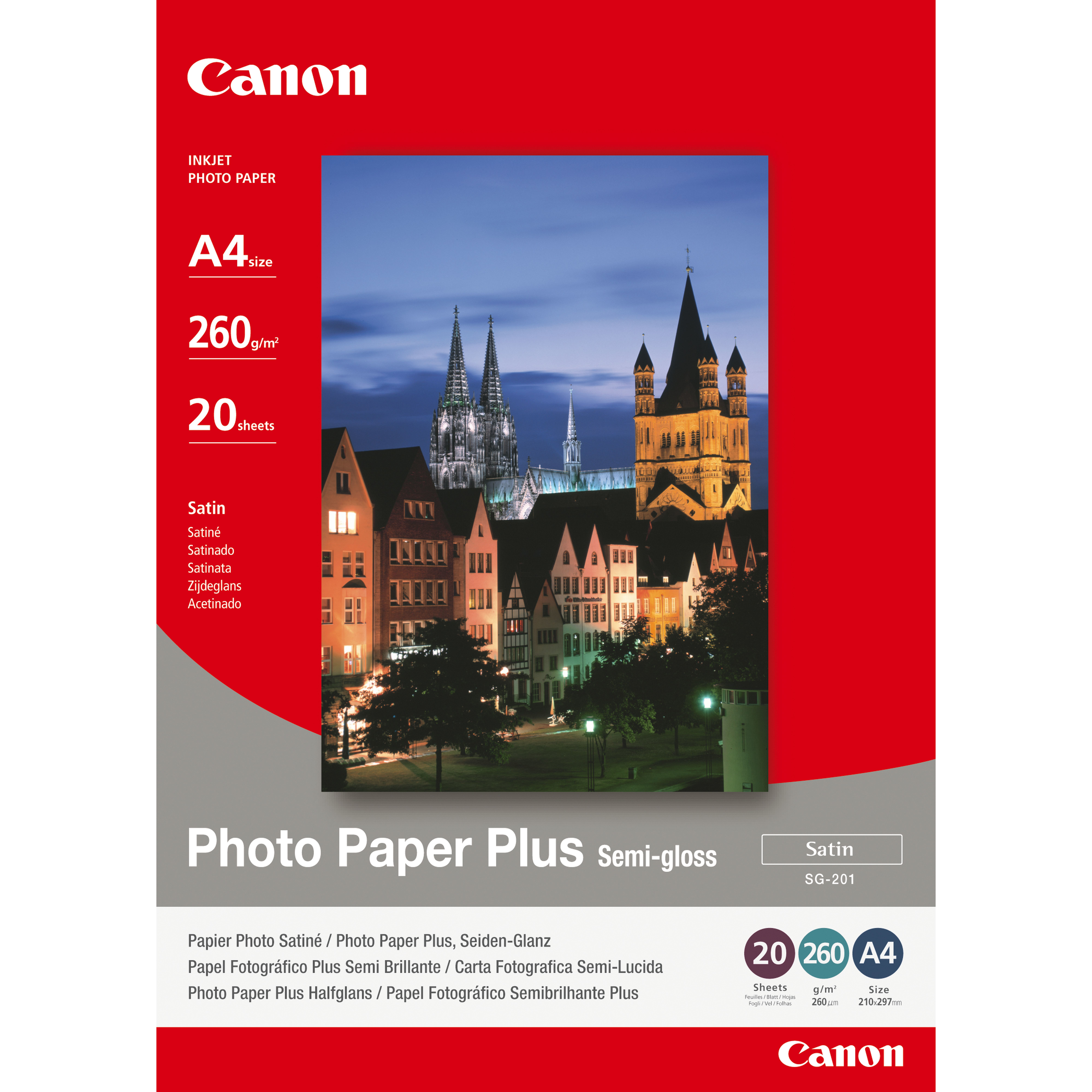Canon fotopapír SG-201 - A4 - 260g/m2 - 20 listů - pololesklý
