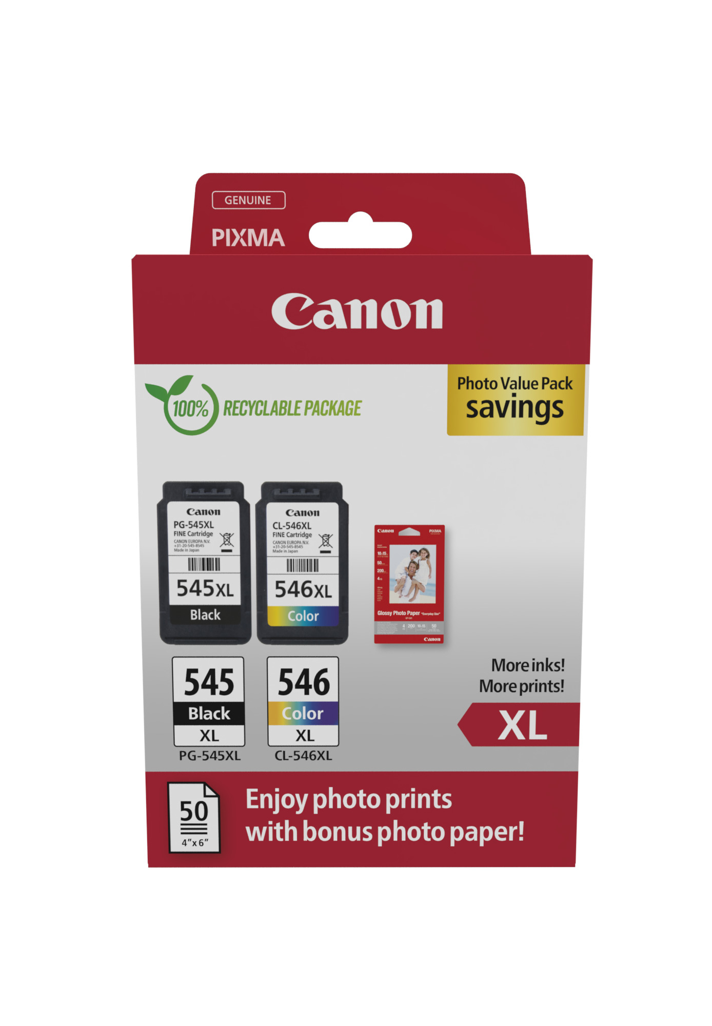 Canon cartridge PG-545XL/CL-546XL+ fotopapír GP 501/Multipack/400str.