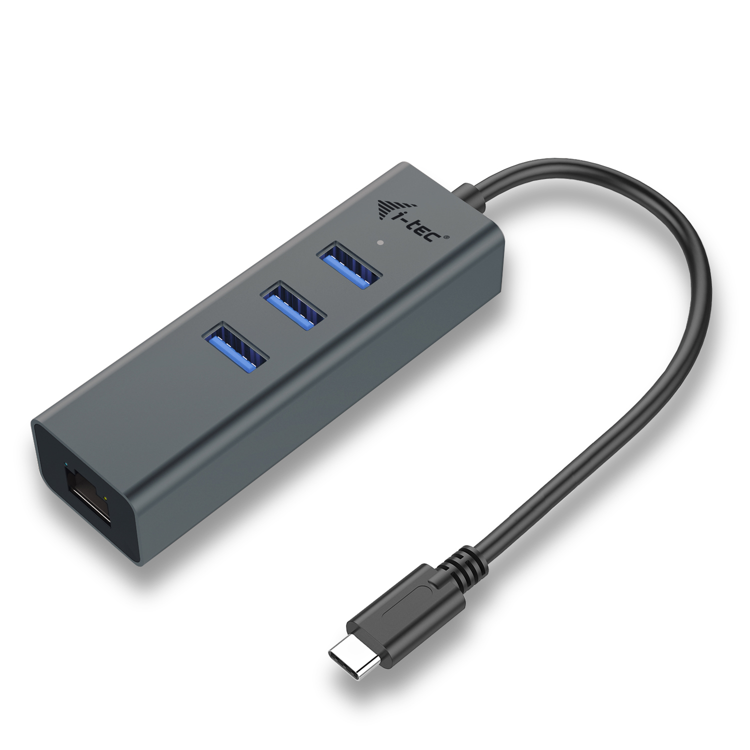 i-Tec USB-C 3.1 HUB 3port Metal + Gigabit Ethernet adaptér, 1x USB na RJ-45