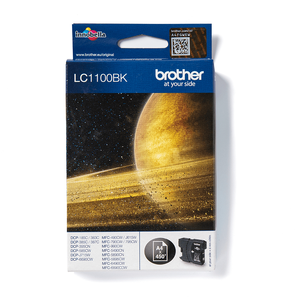 Brother LC-1100Bk (ink. černý, 450 str. @ 5%)