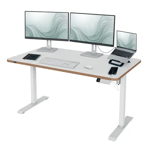 Leitz Výškově nastavitelný elektrický ergonomický stůl Ergo bílý 140x80 cm (desk