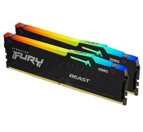 KINGSTON 16GB=2x8GB DDR5 5600MHz CL40 Fury Beast RGB Intel XMP
