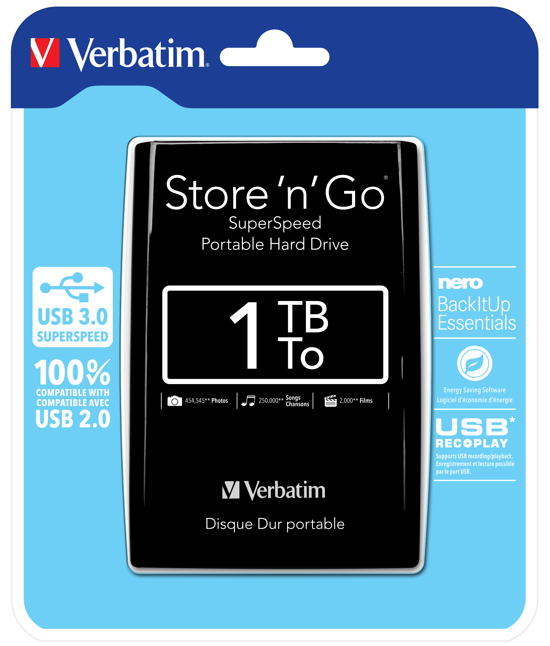 VERBATIM Store´n´ Go 2,5" 1TB USB 3.0 černý