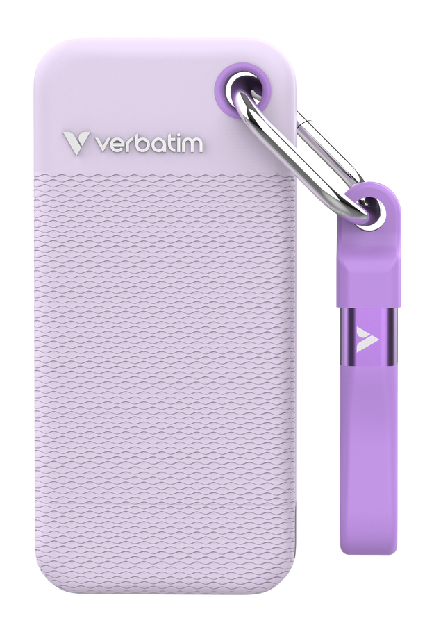 VERBATIM Pocket SSD 1TB, USB-C 3.2 Gen 2, fialová + 2x gumový obal