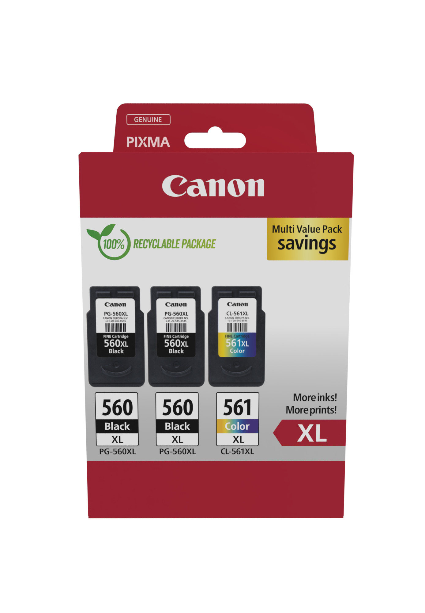 Canon cartridge PG-560XL x2 / CL-561XL Multipack / 2x black + Color / 2x400 str.