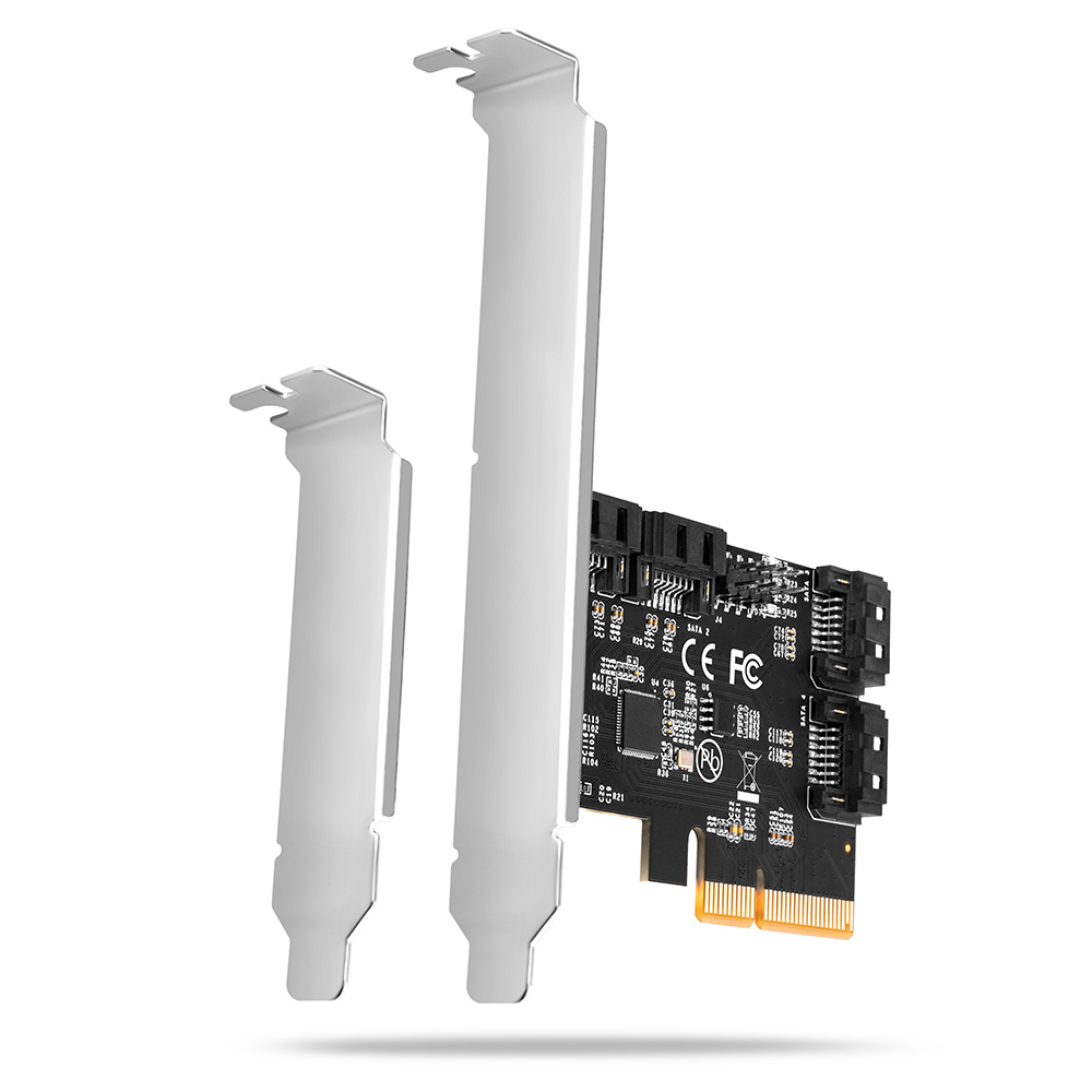 AXAGON PCES-SA4X4, PCIe řadič - 4x interní SATA 6G port, ASM1164, SP & LP