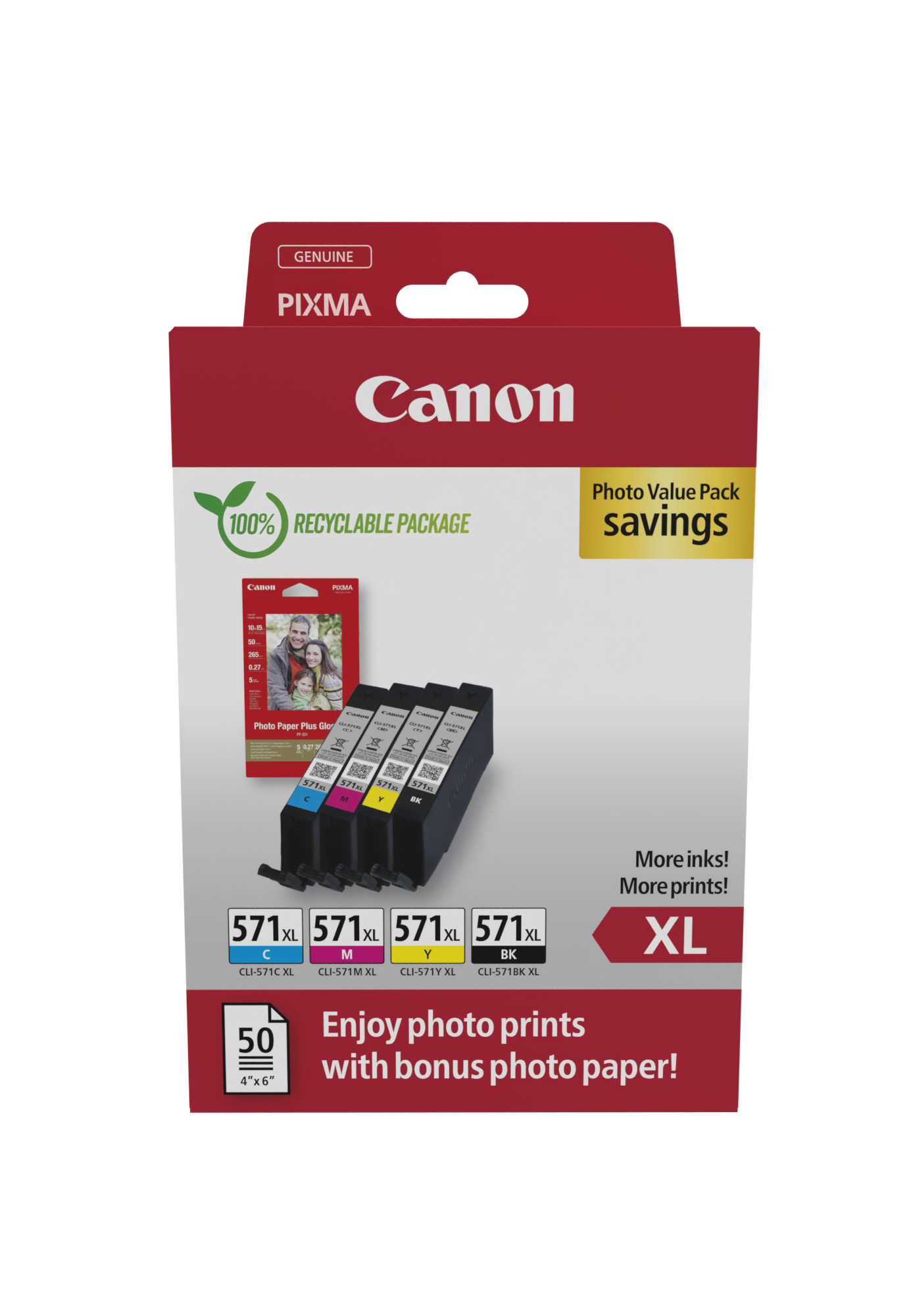 Canon cartridge CLI-571XL BK/C/M/Y PHOTO VALUE pack / 4x11ml